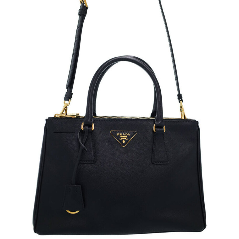 Prada Galleria Saffiano leather bag 2way Black